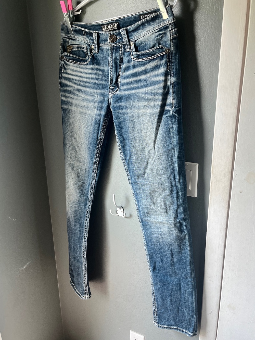 Salvage Men's Blue Slim Straight Jeans
